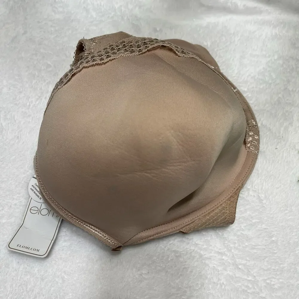 Elomi Bra Style 4383 Size 42K US Plus Full Figure Underwire Beige Lace Charley
